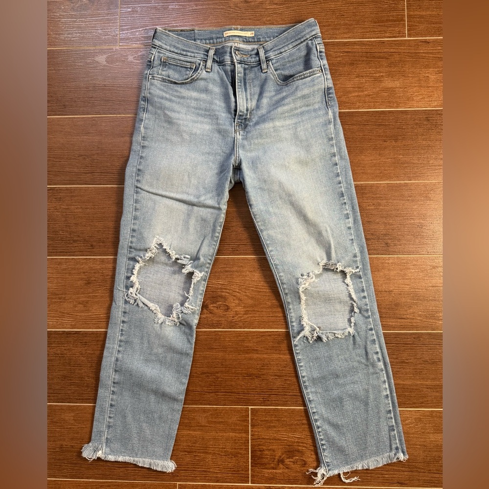 Levi’s High Rise Straight Crop Light Blue Women's Jeans